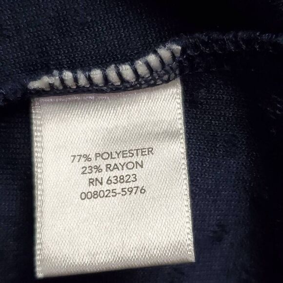 Christopher & Banks Navy Blue Dot Texture Knit Top Size L Short Sleeve Pullover - Picture 5 of 6